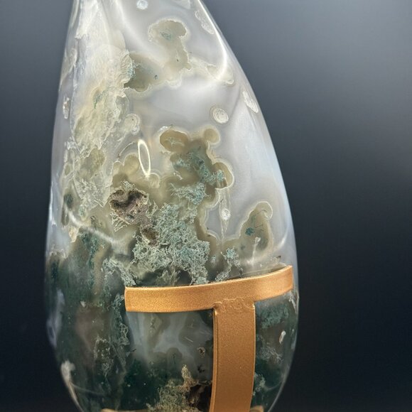Rare Moss Agate Tear Drop Druzy Crystal 6lbs 5oz Earth Land Water Natural Geode - Picture 10 of 14